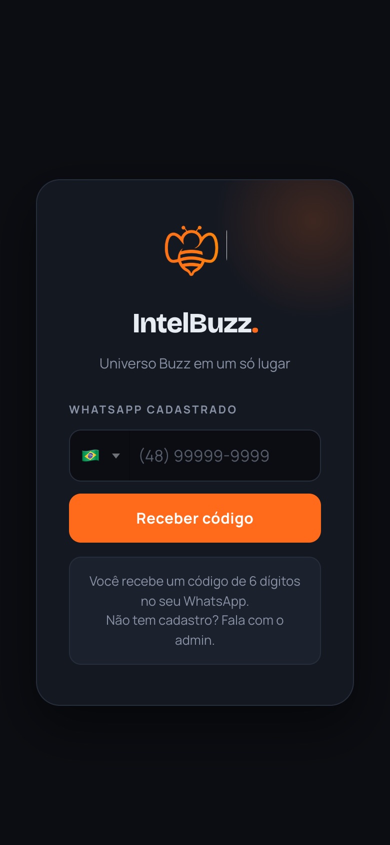 Login do Hub IntelBuzz
