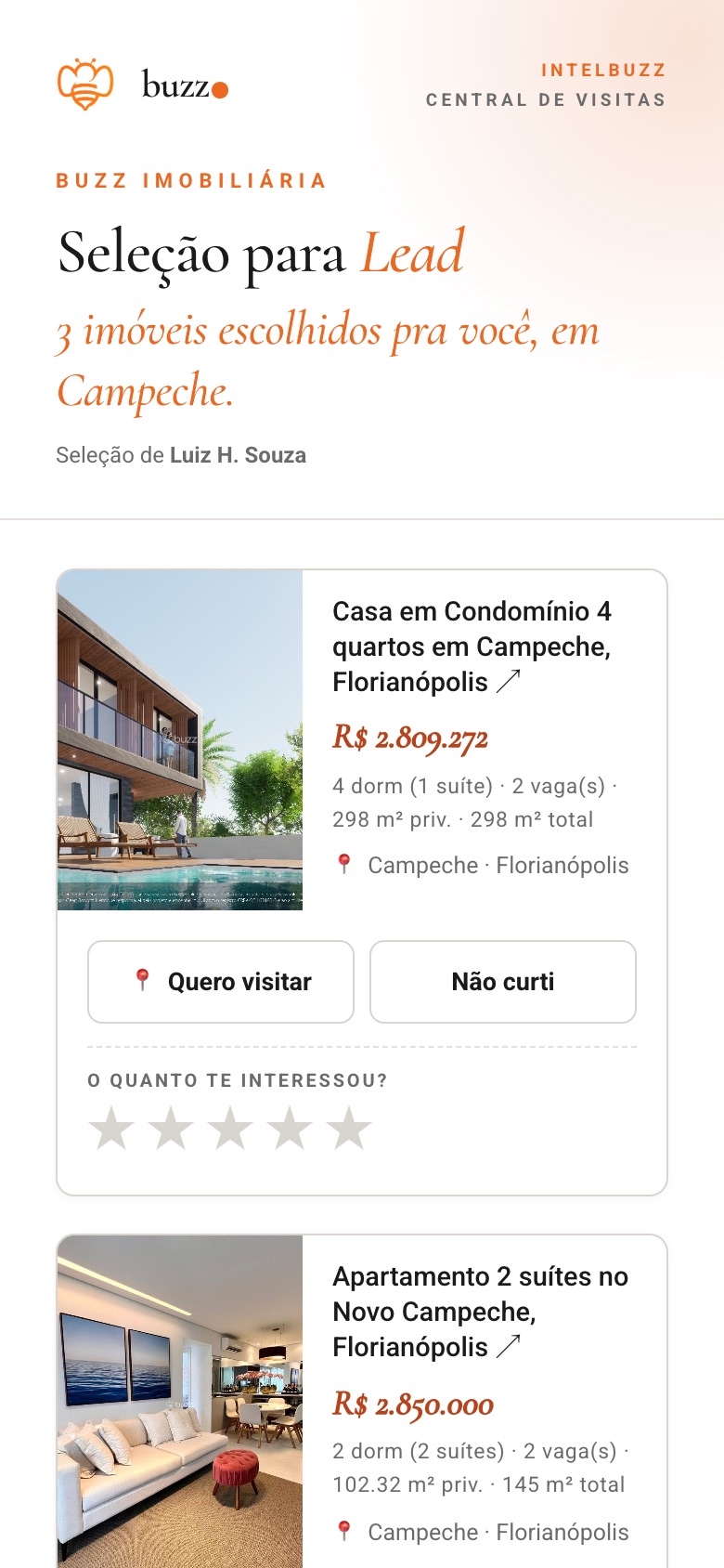 Seleção de imóveis: visão do cliente