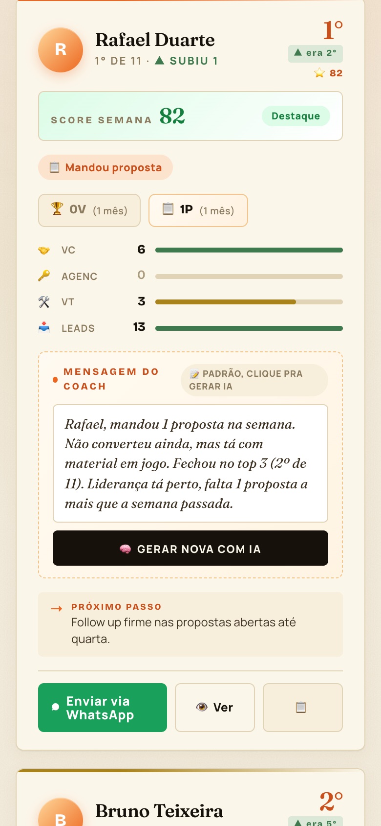 Sexta do Coach: carta individual do corretor
